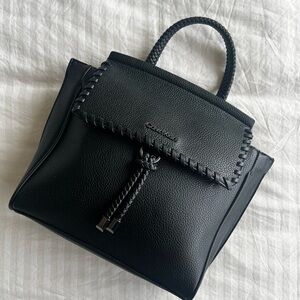 Calvin Klein Black Textured Backpack Purse